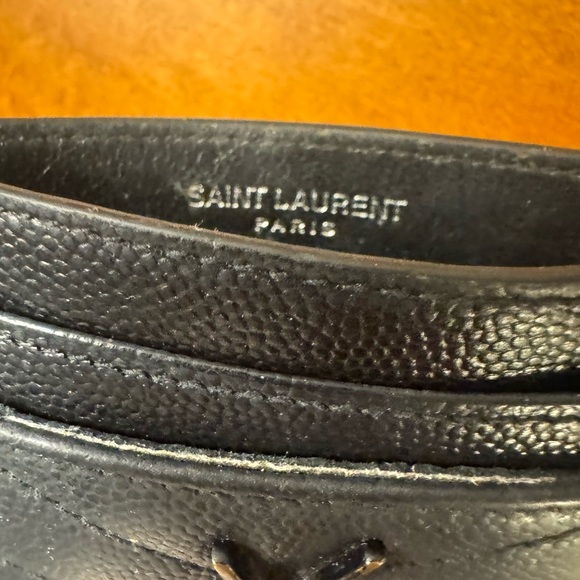 Saint Laurent Black Textured Card Holder - Picture 4 of 4
